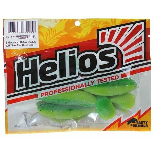 виброхвост helios chubby green lime 9 см 5 шт hs 4 010 Виброхвост Helios Chubby Green Lime, 9 см, 5 шт. (HS-4-010)