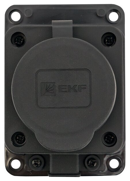 RPS-014-16-230-44 Розетка настенная с защитной крышкой каучуковая 230В 2P+PE 16A IP44 PROxima Упаковка (12 шт.) EKF - фото №3
