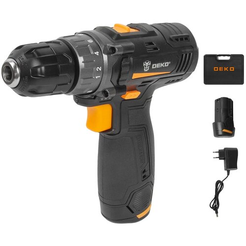 Дрель-шуруповерт аккумуляторная DEKO GCD12DU3 12 В Li-ion 2x3 Ач набор сверл и бит 520000₽
