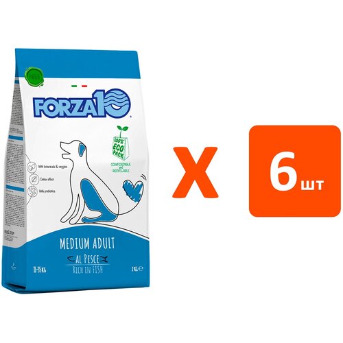 FORZA10 DOG MAINTENANCE ADULT MEDIUM для взрослых собак средних пород с рыбой (2 кг х 6 шт)