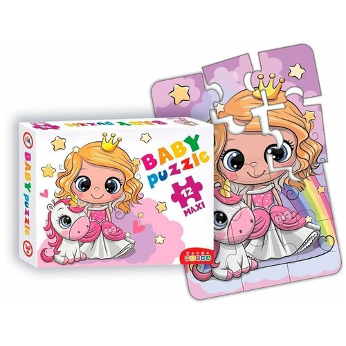 Пазлы BABY PUZZLE принцесса И единорог дрофа дрофа baby puzzle мишка и воздушные шары арт 3844