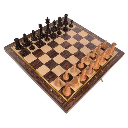 WoodGames Шахматы турнирные, утяжеленные фигуры (король 10.5 см, пешка 5.2 см), 50 х 50 см