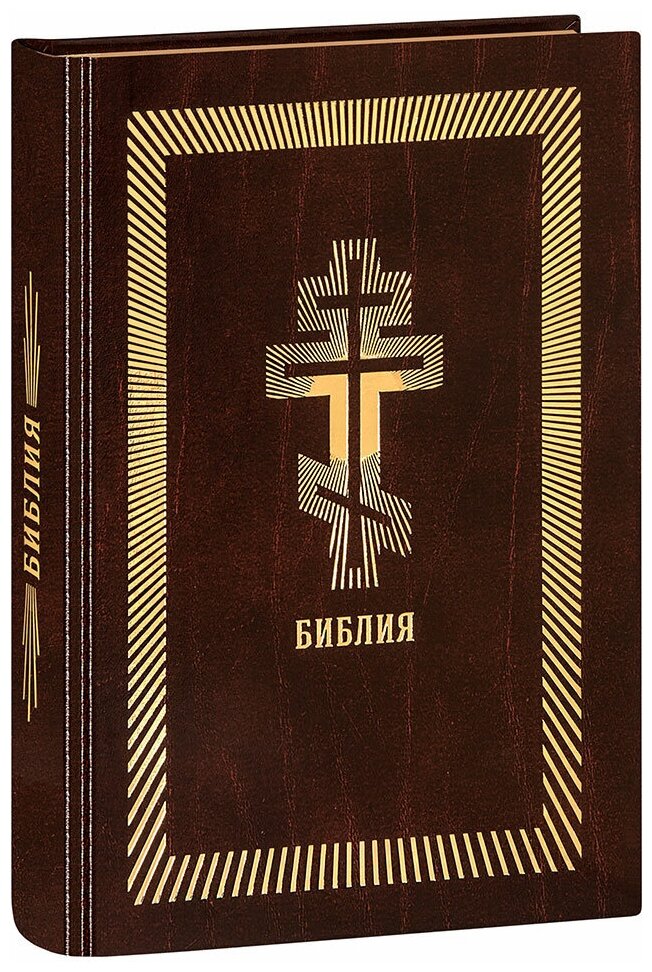 Библия (бордовая кожаная, золотой обрез) - фото №3