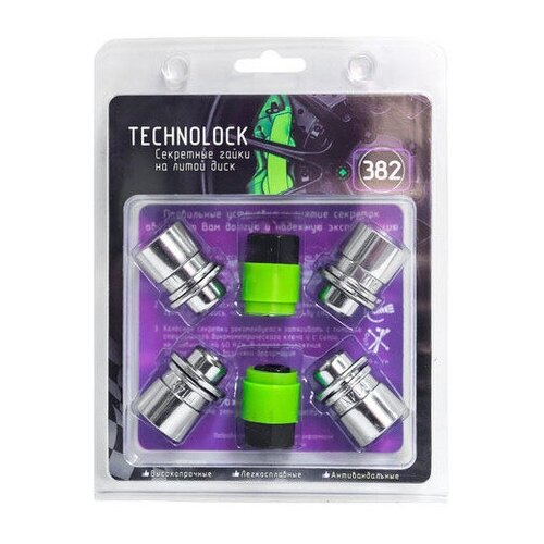 TECHNOLOCK 382 Секретные гайки колеса М14x1.5x37,5 ключ 21мм шайба