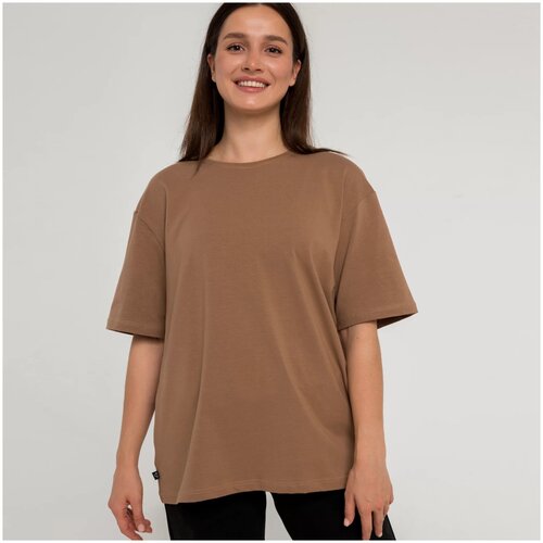 фото Свободная футболка kh прямого кроя оверсайз onesize, цвет caramel