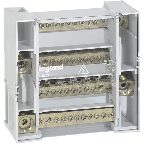 Legrand (Легранд) Модульный распределительный блок - 4П - 250 A - 12 подключений 004877