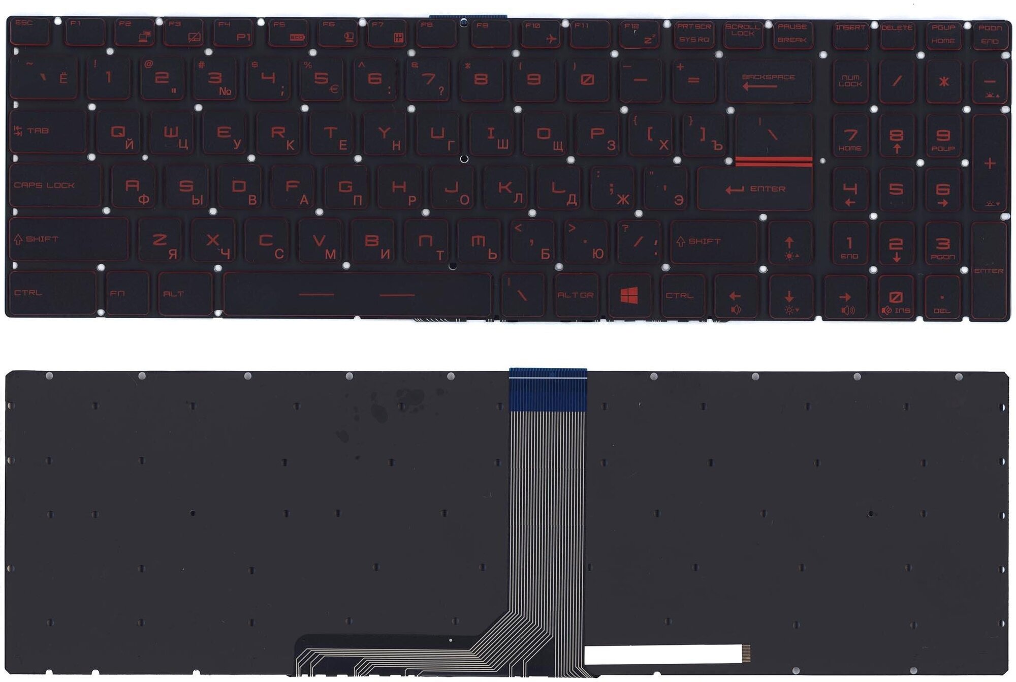 Клавиатура для MSI GE62 GE72 с красной подсветкой p/n: V143422GK1, S1N-3ERU2U1-SA0