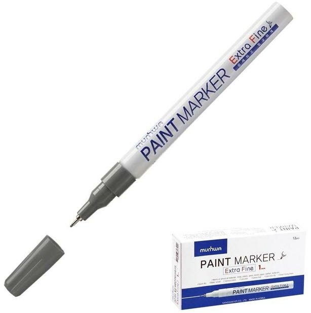Маркер-краска (лаковый) MunHwa Extra Fine Paint Marker, 1.0 мм, серебро
