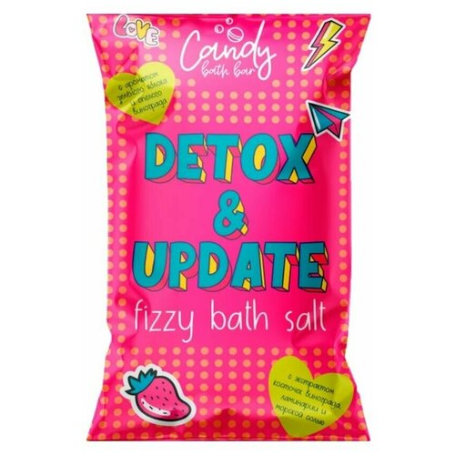 Соль шипучая для ванн Candy bath bar Detox Update двухцветная 100г