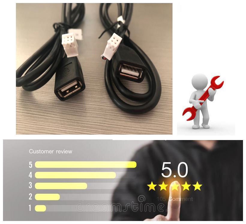 Переходник для подключения штатного USB разъема (6 pin usb cable )(for android and other)