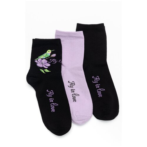Носки Berchelli, 3 пары, размер 35-38, фиолетовый, черный