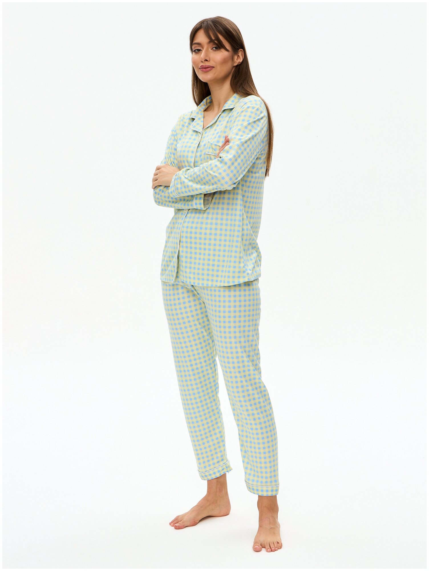Пижама женская с брюками хлопок , домашняя одежда женская. 42/M размер - фотография № 9
