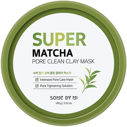 Some By Mi / Очищающая глиняная маска с чаем матча / Super Matcha Pore Clean Clay Mask some by mi очищающая глиняная маска с экстрактом чая матча pore clean clay mask 100 г some by mi super matcha