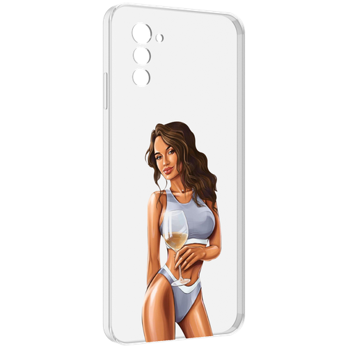 Чехол MyPads девушка-в-сером-купальнике- женский для UleFone Note 12 / Note 12P задняя-панель-накладка-бампер
