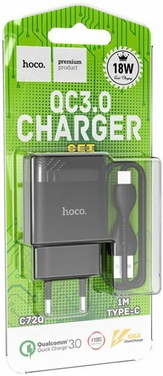 Сетевое зарядное устройство Hoco N6 Charmer + кабель USB Type-C 18 Вт