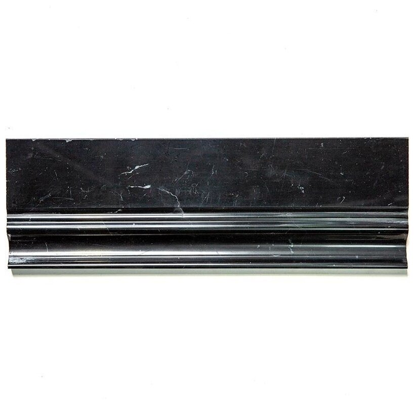 фото Бордюр (плинтус) из мрамора Natural Mosaic B081-4 черный темный молдинг глянцевый