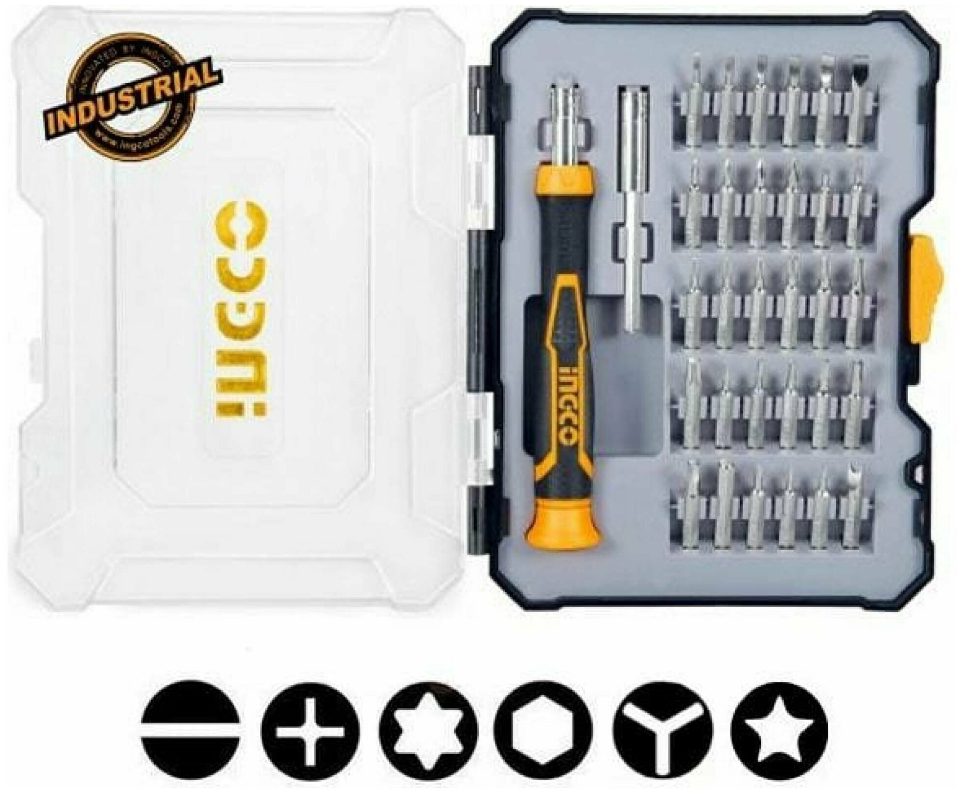 фото Прецизионная отвертка с набором бит 32 шт. INGCO HKSDB0348 INDUSTRIAL
