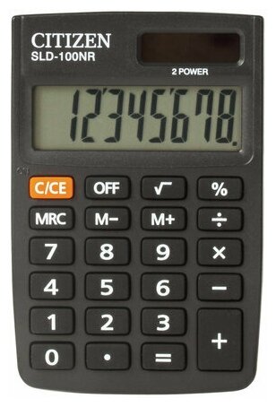 Калькулятор CITIZEN карманный SLD-100N, 8 разрядов, двойное питание, 90×60 мм, оригинальный