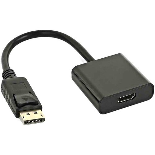Видео адаптер DisplayPort на HDMI M-F AT6852, кабель 0.1 метра, чёрный адаптер dp to hdmi at6852 atcom at6852