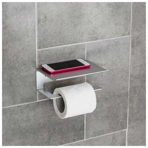 Держатель для туалетной бумаги с полочкой 6516115 см алюминий 863₽
