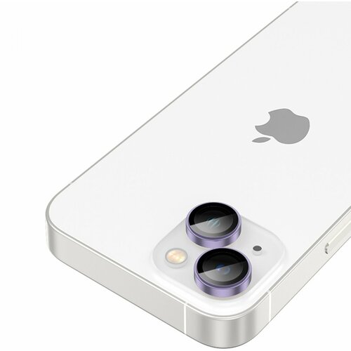 Защитное стекло для линз камеры на iPhone 14, 14 Plus Amazingthing Ar Lens фиолетовая рамка 2шт 0.33мм, защита камеры, противоударное, закаленное