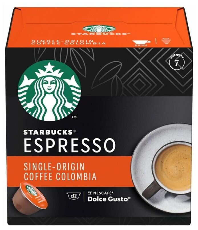 Кофе в капсулах Starbucks Single-Origin Coffee Colombia для Nescafe Dolce Gusto, 12 кап. в уп., 1 уп. - фотография № 1