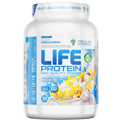 Многокомпонентный протеин Life Protein 2lb (907 гр) со вкусом Ваниль 30 порций многокомпонентный портеин life protein 2lb 907 гр со вкусом спелый манго 30 порций