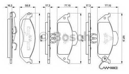 Колодки дисковые передние для mercedes-benz w163 2.3/3.2/2.7cdi 98 Bosch 0986424611
