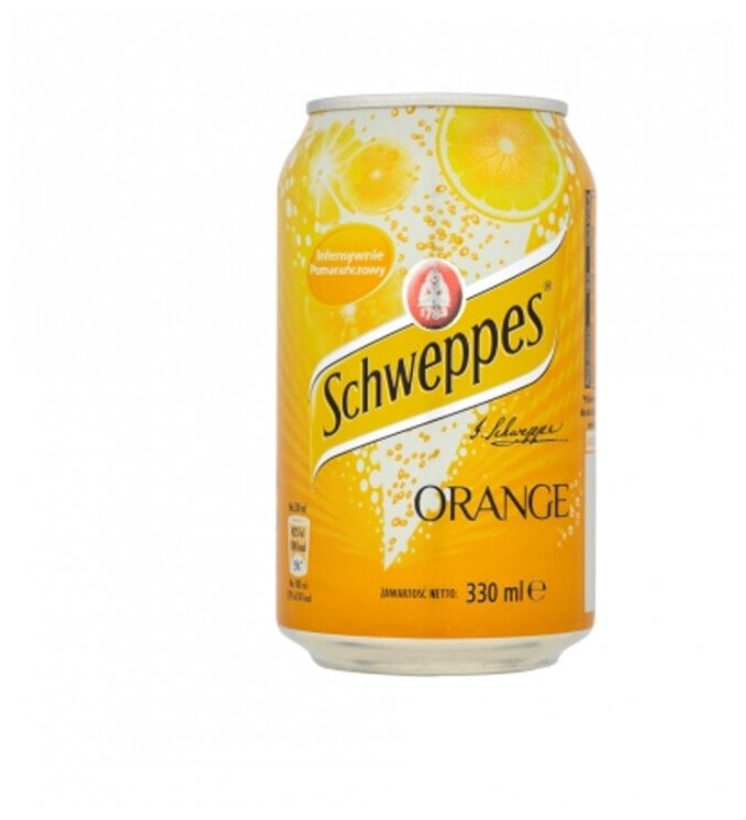 Напиток безалкогольный, сильногазированный Schweppes Orange (Швепс Апельсин) 0.33 ж/б - фотография № 6