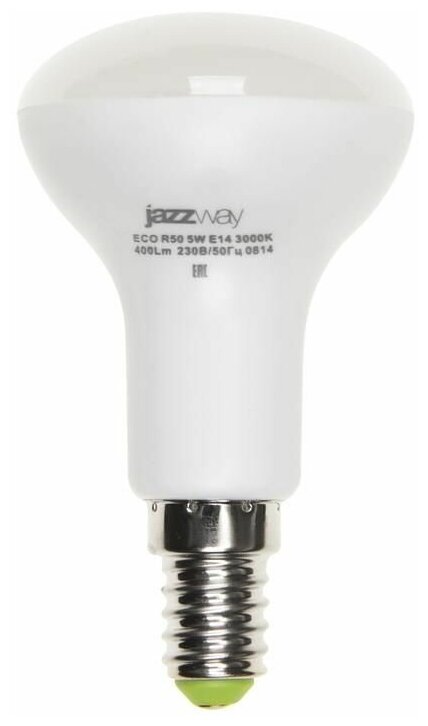 Jazzway Лампа светодиодная PLED- ECO-R50 5w E14 3000K 400Lm 230V/50Hz 1 шт.