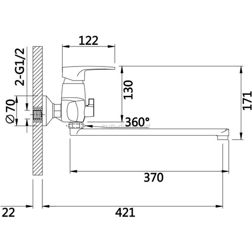 Ganzer Смеситель для ванны Ganzer GZ10041 хром