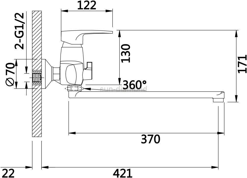 Ganzer Смеситель для ванны Ganzer GZ10041 хром