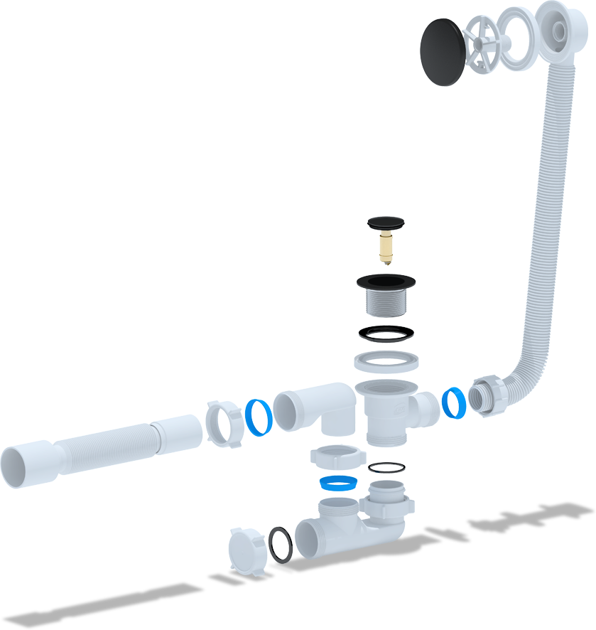Сифон АниПласт EC255BL для ванны, клик-клак - фотография № 3