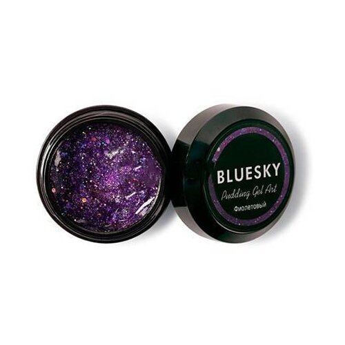 Bluesky, Полигель с шиммером Pudding Art, фиолетовый, 8 г