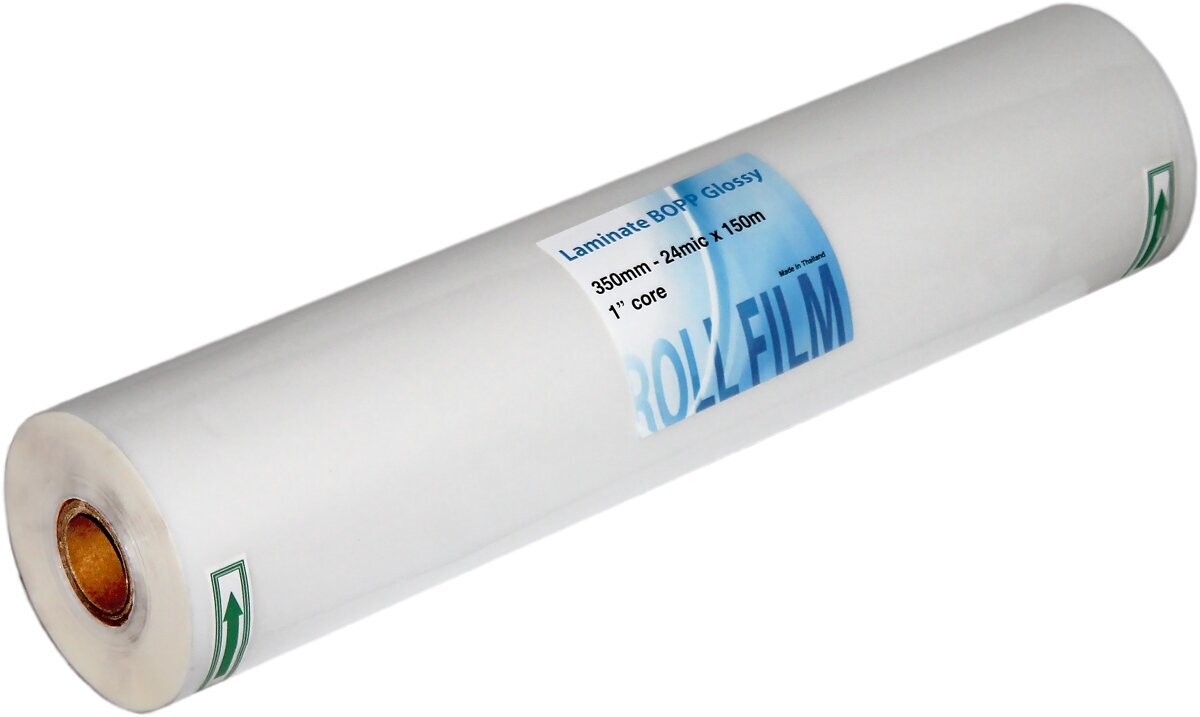 Плёнка для ламинирования Bulros полипропиленовая рулонная 24мкм (350мм х 150м) глянцевая втулка 25мм