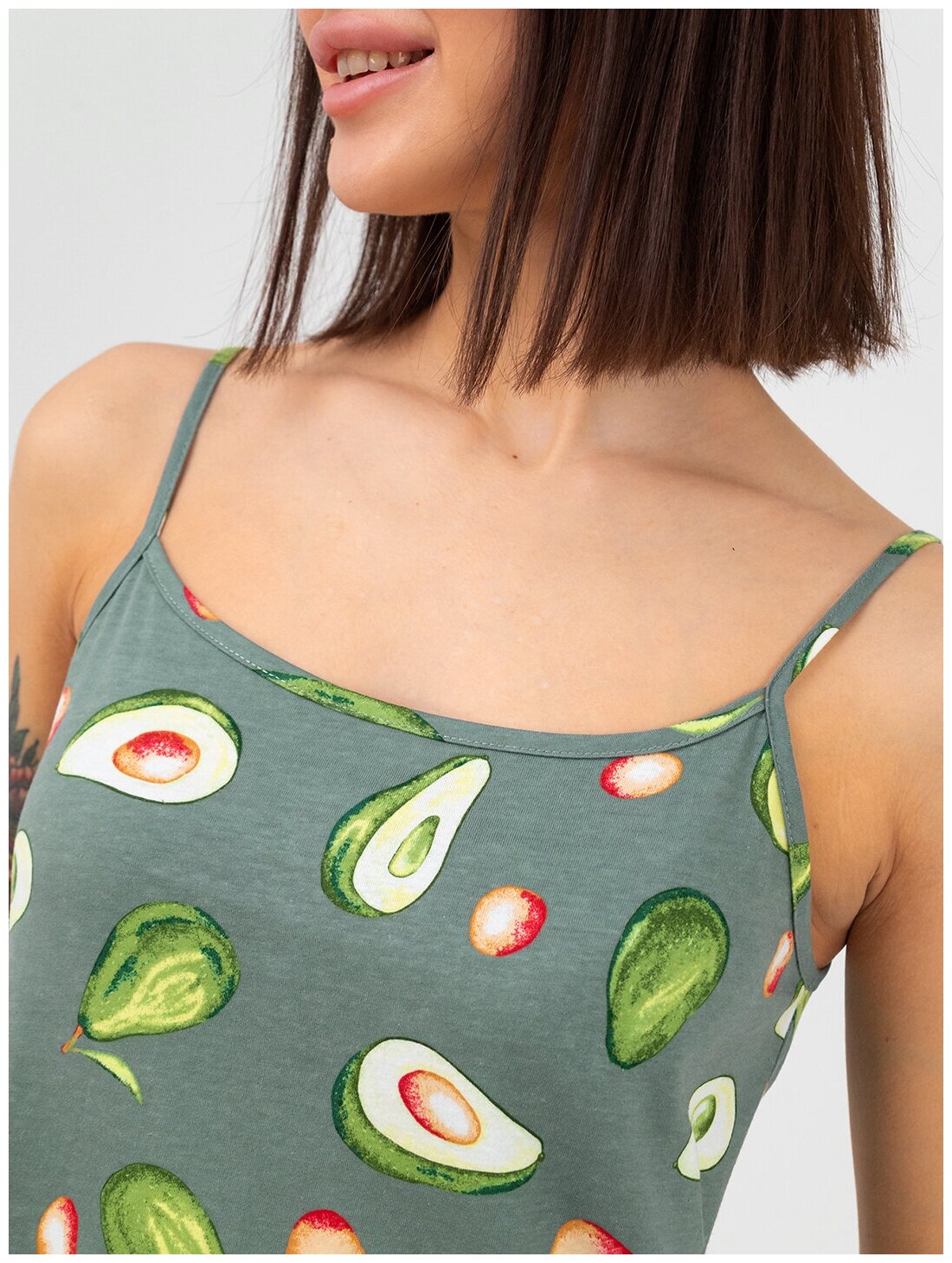 Сорочка женская HappyFox, HF3000MSP размер 44, цвет авокадо.св.зеленый - фотография № 6