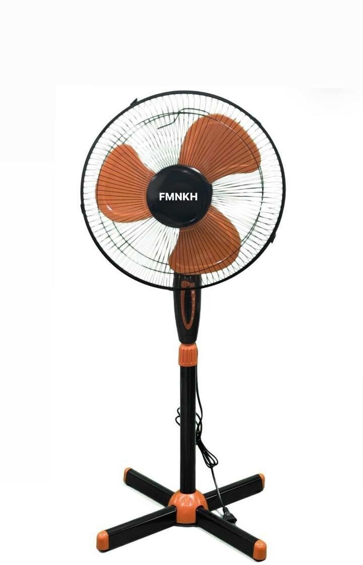 Вентилятор напольный FMNKH 3 режима 100-125 см. (Черно-оранжевый) - фотография № 1