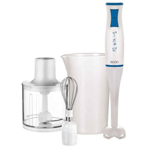 Блендер Econ ECO-401HB погружной 700 Вт 0507 л 2 скорости 3 насадки бело-синий 1961300₽