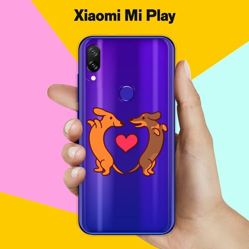 Силиконовый чехол на Xiaomi Mi Play 2 таксы / для Сяоми Ми Плей силиконовый чехол сотворение адама на xiaomi mi play сяоми ми плей