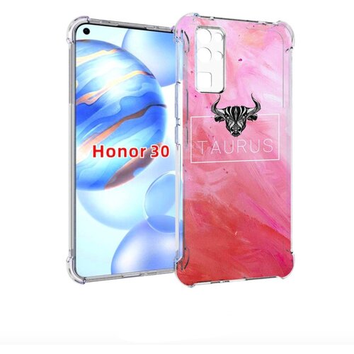 Чехол задняя-панель-накладка-бампер MyPads знак-зодиака-телец-3 для Honor 30 (BMH-AN10) противоударный чехол задняя панель накладка бампер mypads знак зодиака рыбы 3 для honor 30 bmh an10 противоударный