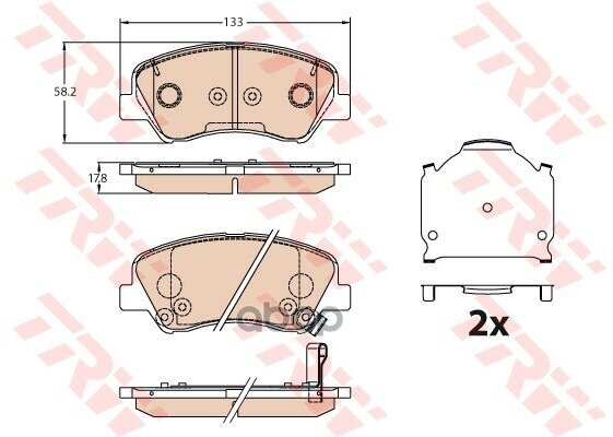 Колодки Пер. kia Rio Iv 17=> TRW арт. GDB3630