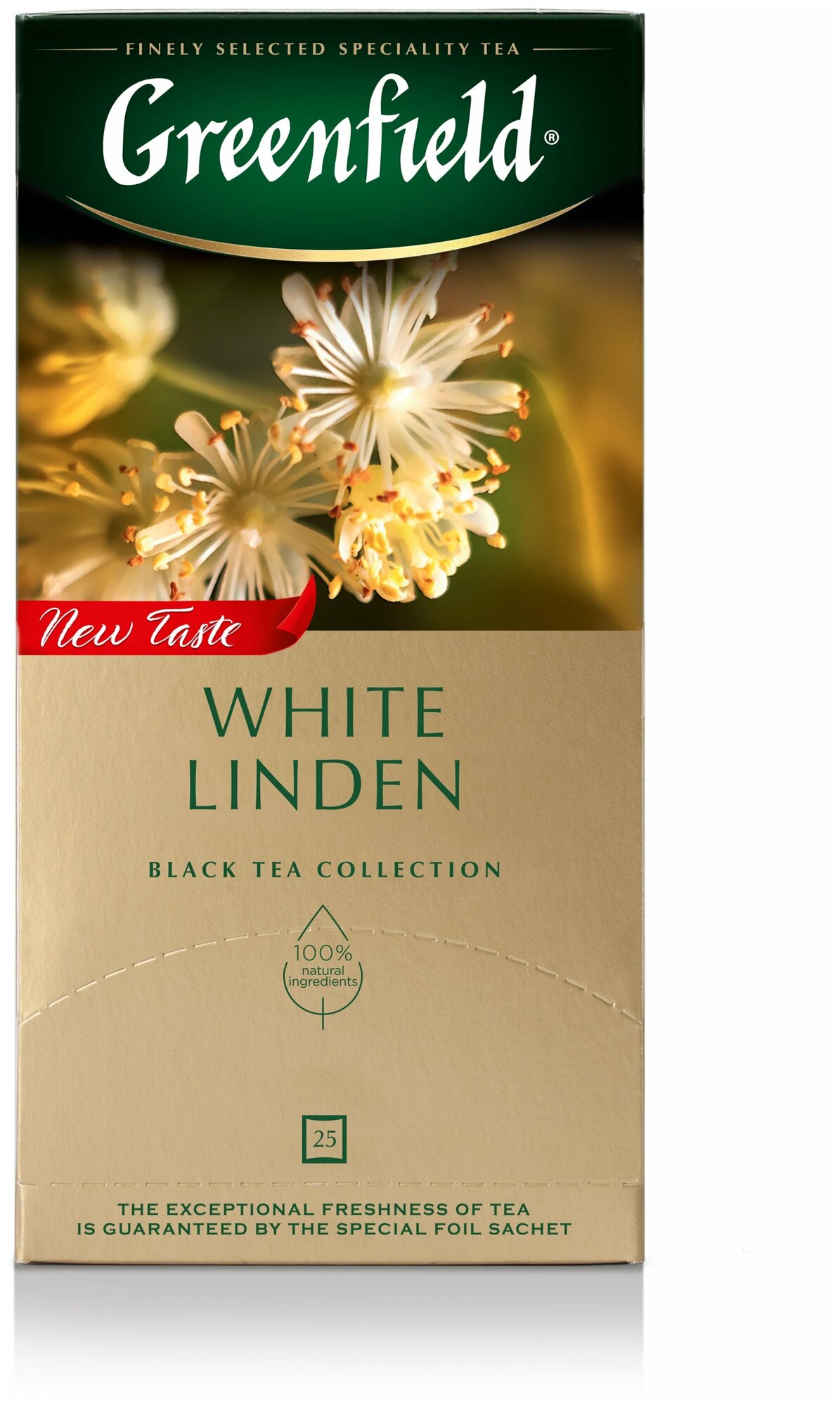 Чай Greenfield White Linden черный с добавками, 25 пак.