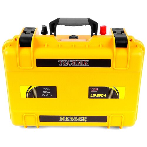 Аккумулятор литий-железо-фосфатный TM в защитном кейсе 12В 105Ач 100А с авторозеткой USB клеммами М8 вольтметром разъемом XT60 и ЗУ 25А 6477300₽