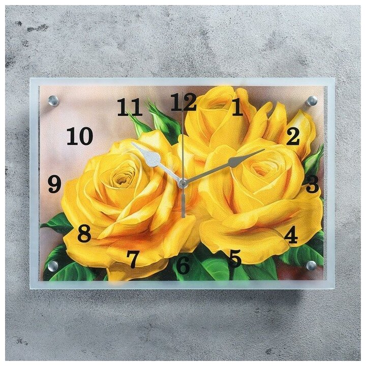 Сюжет Часы настенные, серия: Цветы, "Розы", 25х35 см