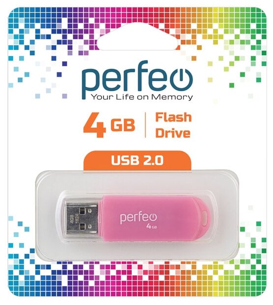 USB флешка Perfeo USB 4GB C03 Pink