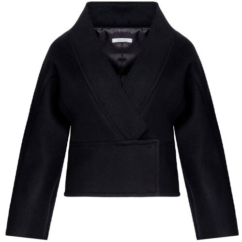 Пиджак Pollini, средней длины, силуэт прилегающий, размер 40, черный