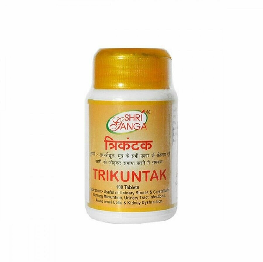 Трикунтак Шри Ганга (Shri Ganga Trikuntak) почечный фитопрепарат при мочекаменной болезни 100 таб.