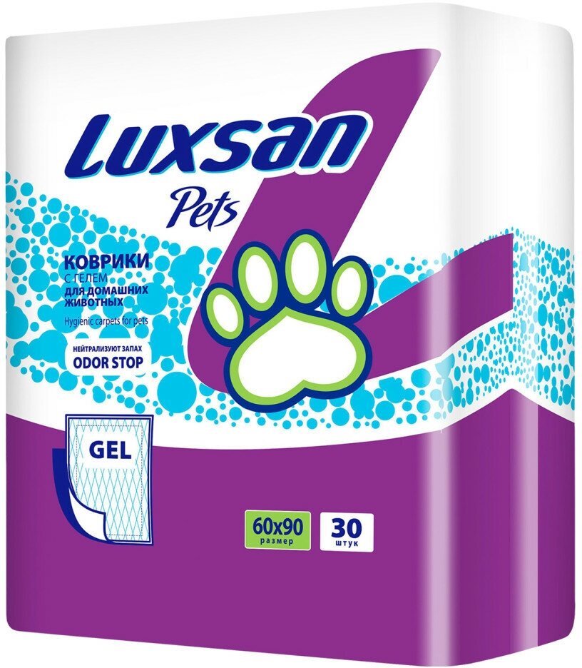 Luxsan Premium GEL коврики впитывающие для животных, 60х90, 30 шт