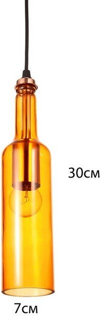 Светильник "Бутылка" E27 40Вт черно-лимонный 7,5х7,5х31-151 см - фотография № 8