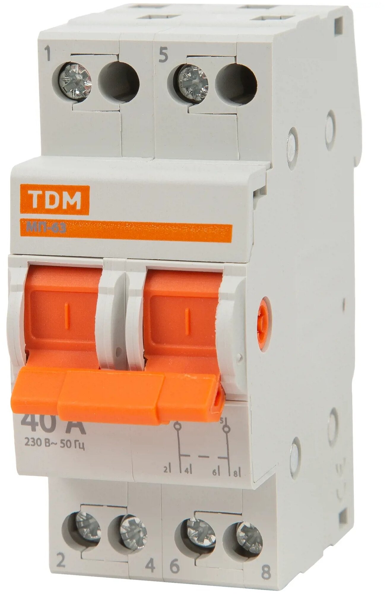 Выключатель нагрузки TDM Electric МП-63 2P 40 А трёхпозиционный